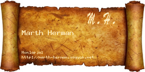 Marth Herman névjegykártya